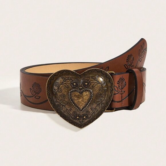 Brown Casual Women's Polyurethane Buckle Belt western Boho